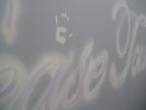 close up grey text, cursive