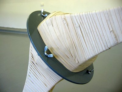 close up angular shap like an elbow with a ring around it, but wood materials