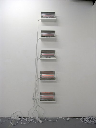 heaters on wall stacked vertically placed