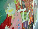 close of coloured red painting