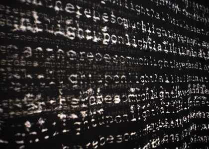 text projection close up