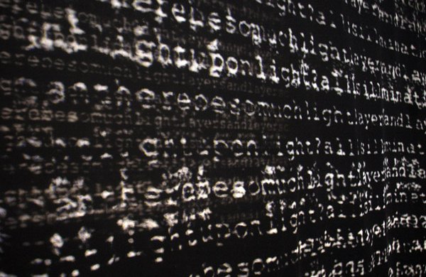 text projection close up