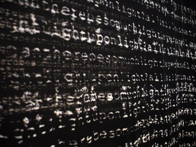 text projection close up