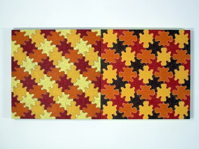 warm sunny patterns, intricate puzzle shapes