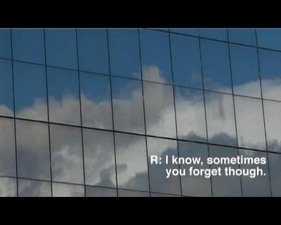 Text on grid with sky - I know, sometimes you forget though.