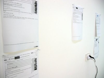 white papers on wall staggered
