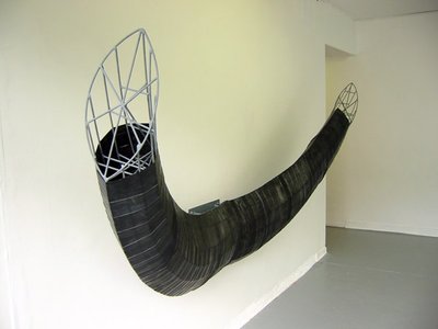 hammock like structure, but black and wirey