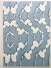 pattern is light blue and a bit like a prickly caterpillar moving